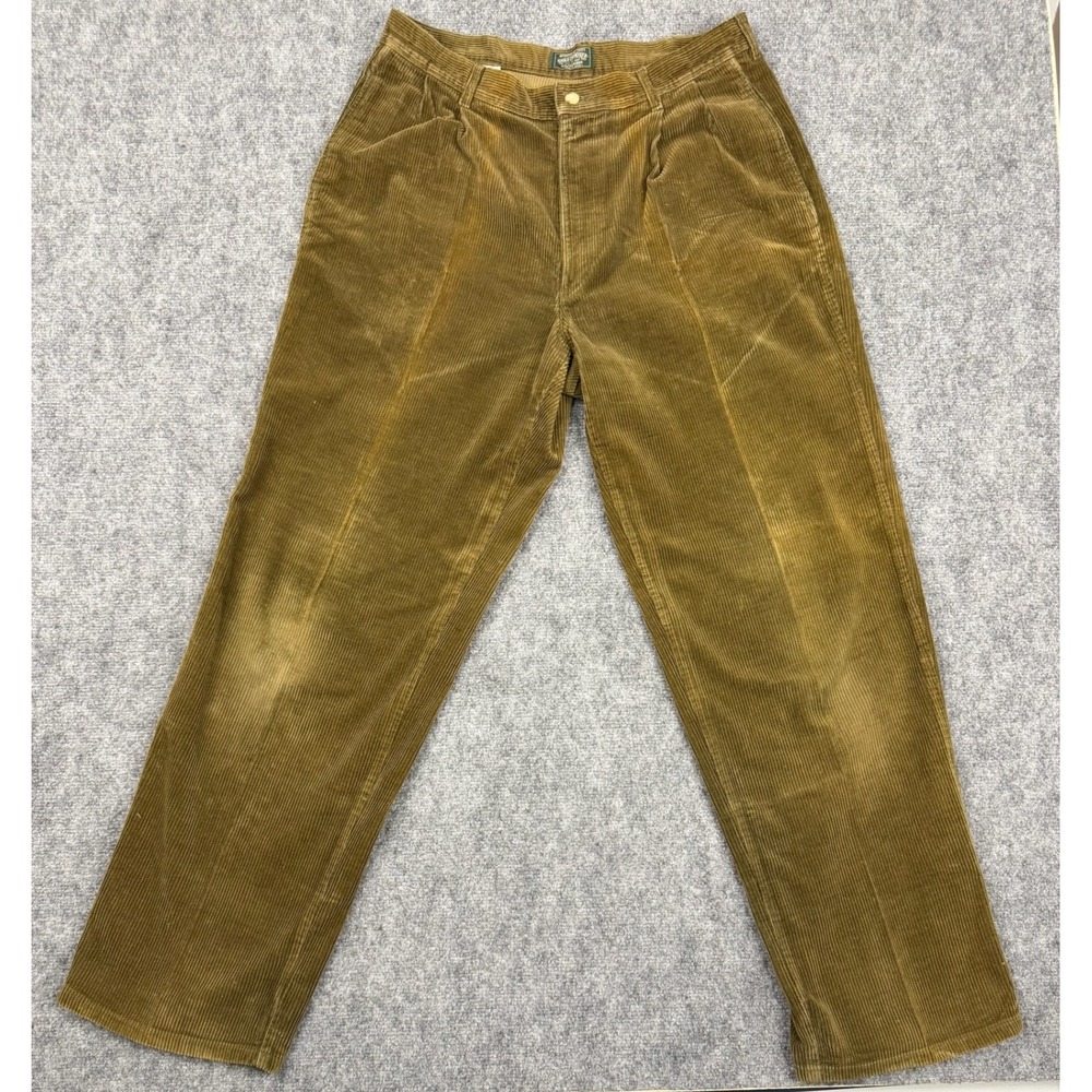 Vintage Polo Country Ralph Lauren Corduroy Pants Mens 35x31 Brown Pleated USA